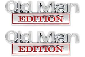 2pcs Old Man Edition Car Emblem Adhesive 3D Metal Sticker Badge Car Emblem Decal for Side Rear Fender Tailgate Bumper Car Tag