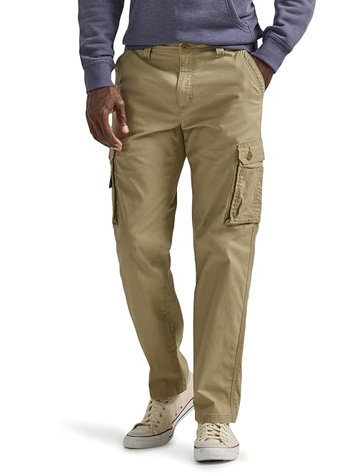 Lee Men's Wyoming Relaxed Fit Cargo Pant, KC Khaki Ripstop, 30W x 32L
