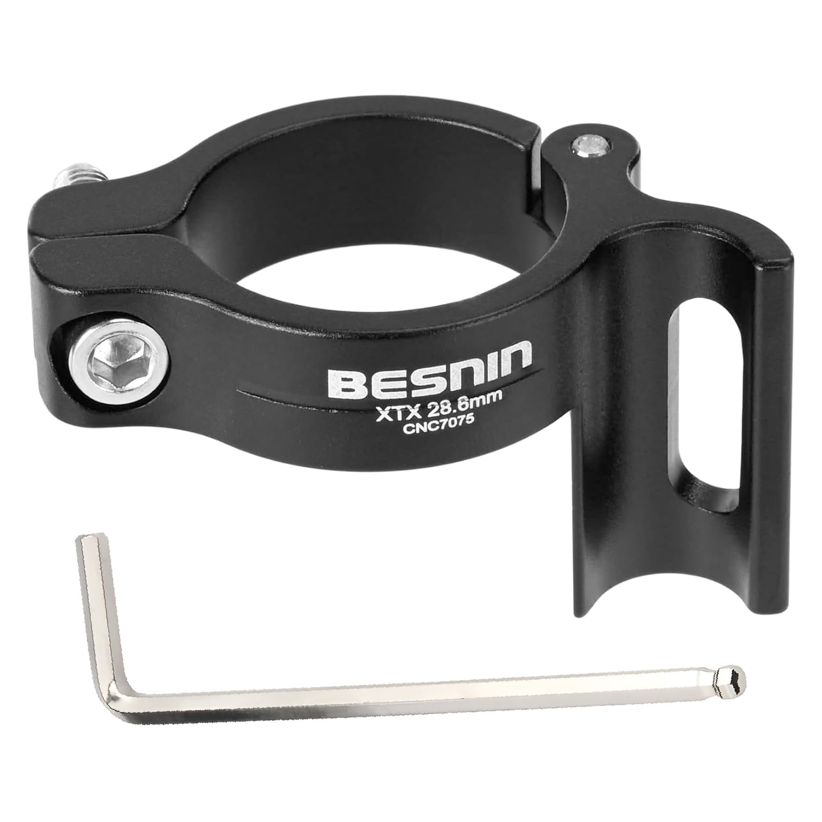 BESNIN Chain Guard Converter or Bicycle front derailleur converter for Chain Guard Install Suitable 28.6MM/31.8 to 34.9MM bike frame (Black, 28.6mm)