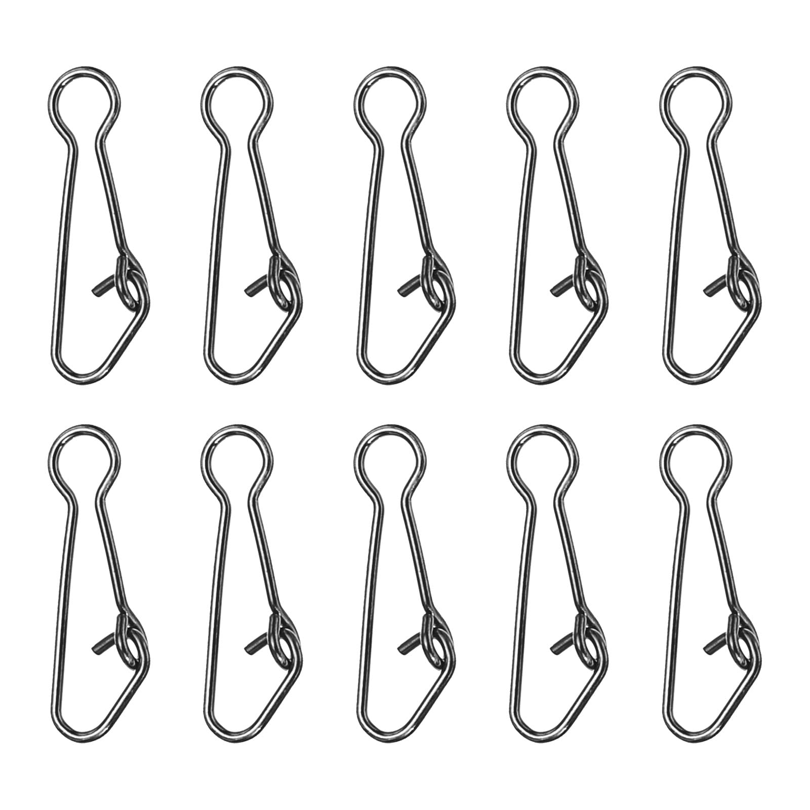 PATIKIL High Strength Fishing Snaps, 100 Pack 24 Lbs Stainless Steel Line Pin Connector Swivels Clips Quick Change for Fishing Lures Freshwater Saltwater, Black