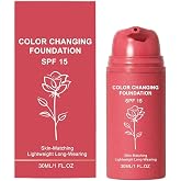 Korean Color Changing Foundation for Mature Skin, Adapting to Your Skin Tone, Concealing Fine Lines and Wrinkles, Spf 15, All Skin Types