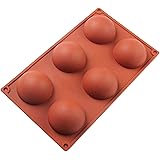 6 Holes Silicone Molds ,3 Inch Diameter Backing Mold Use for Soap Mold, Mousse, Jelly, Cake, Bread, Prepared food, Chocolate,