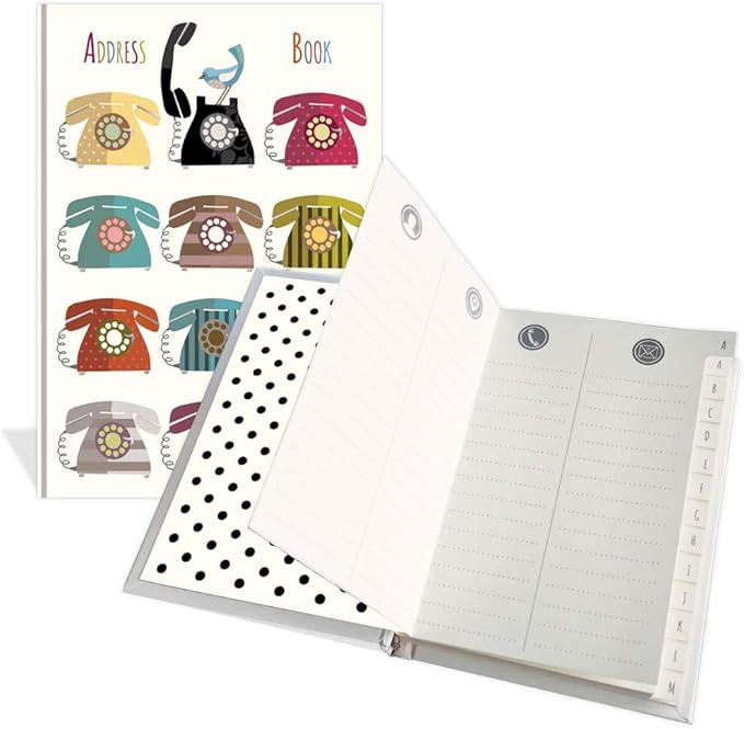 Luxury Pocket Address Book Tweeter & Telephones Design 104 Pages