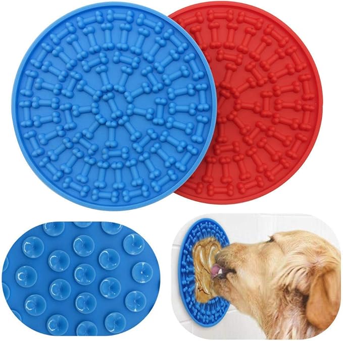 LAKITY Dog Lick Pad Pet,Slow Feeder Lick Mat for Dogs,Durable Silicone with Strong