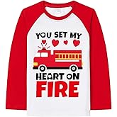 DDSOL Toddler Boys Girls Valentines T-Shirt Unisex Raglan Long Sleeve Tees Loads of Love Heart Kids Boys Tops 2-8 Years