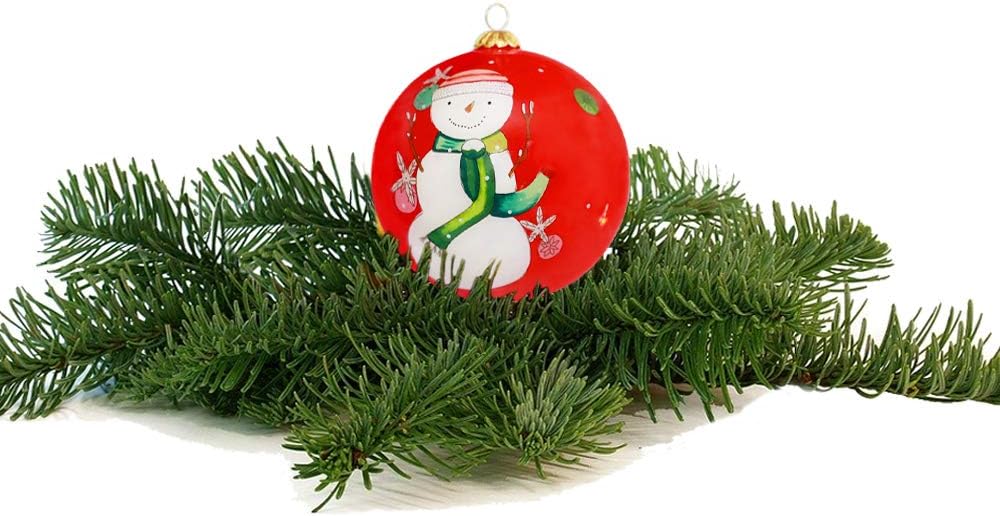 YQ Christmas Ornament Balls for Xmas Tree, DIY Glass Christmas Ball,Snowman Tree Ball with Hanging Loop, Hand Painting Xmas Tree Glass Ball Decorations for Christmas Holiday Wedding Party Home Décor