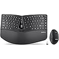 Perixx PERIDUO-606 Wireless Mini Ergonomic Keyboard with Portable Vertical Mouse - Adjustable Palm Rest Stand - Membrane Low Profile Keys - US English