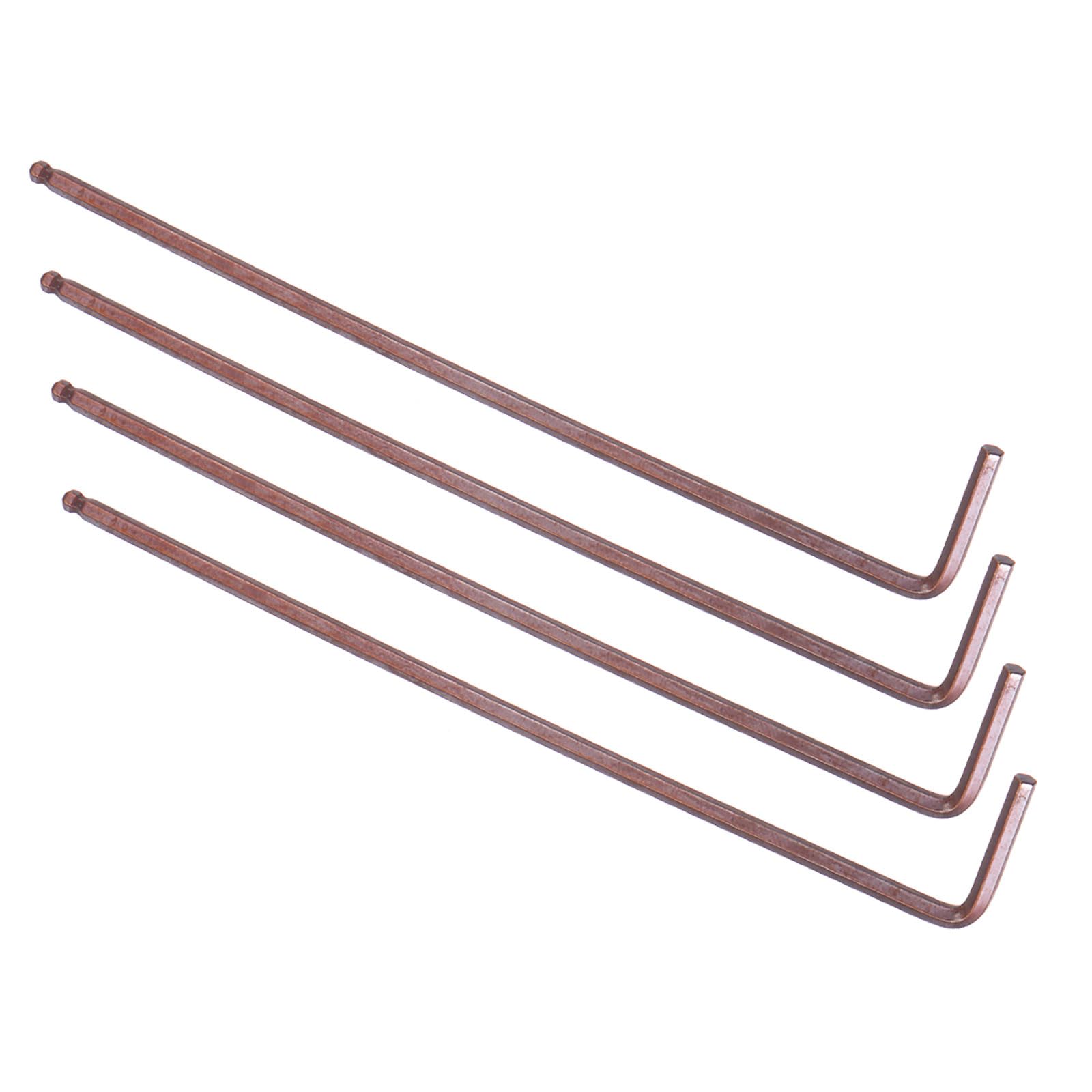 CoCud L-Handle Ball End Hex Key Wrench, 2.5mm Metric Size, S2 Steel L-Shape Long Arm Hexagon Head Spanner - (Applications: for Home Repair and Mechanical Maintenance), 4-Pieces