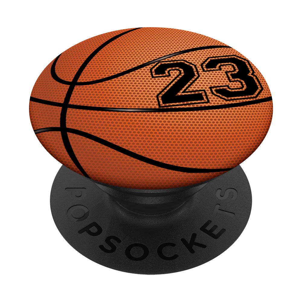Basketball Jersey Number #23 Twenty Three No 23 Game Ball PopSockets PopGrip: Swappable Grip for Phones & Tablets
