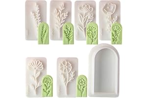 Plant Polymer Clay Stamps, Leaves Flower Clay Cutters for Polymer Clay Jewelry Making, with Polymer Clay Cutter, Polymer Clay