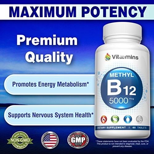 Vitamin B125000mcg Methyl B12 (Methylcobalamin) Boosts Energy