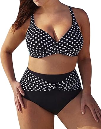 maillot de bain 2 pièces taille haute grande taille