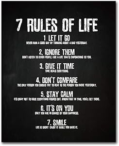 GEEDUO Inspirational Wall Art Positive Quotes Wall Decor Motivational Posters for Students Inspirational Classroom Decorations Home Office Wall Decor 1PCS 12x18'' (7Rules)