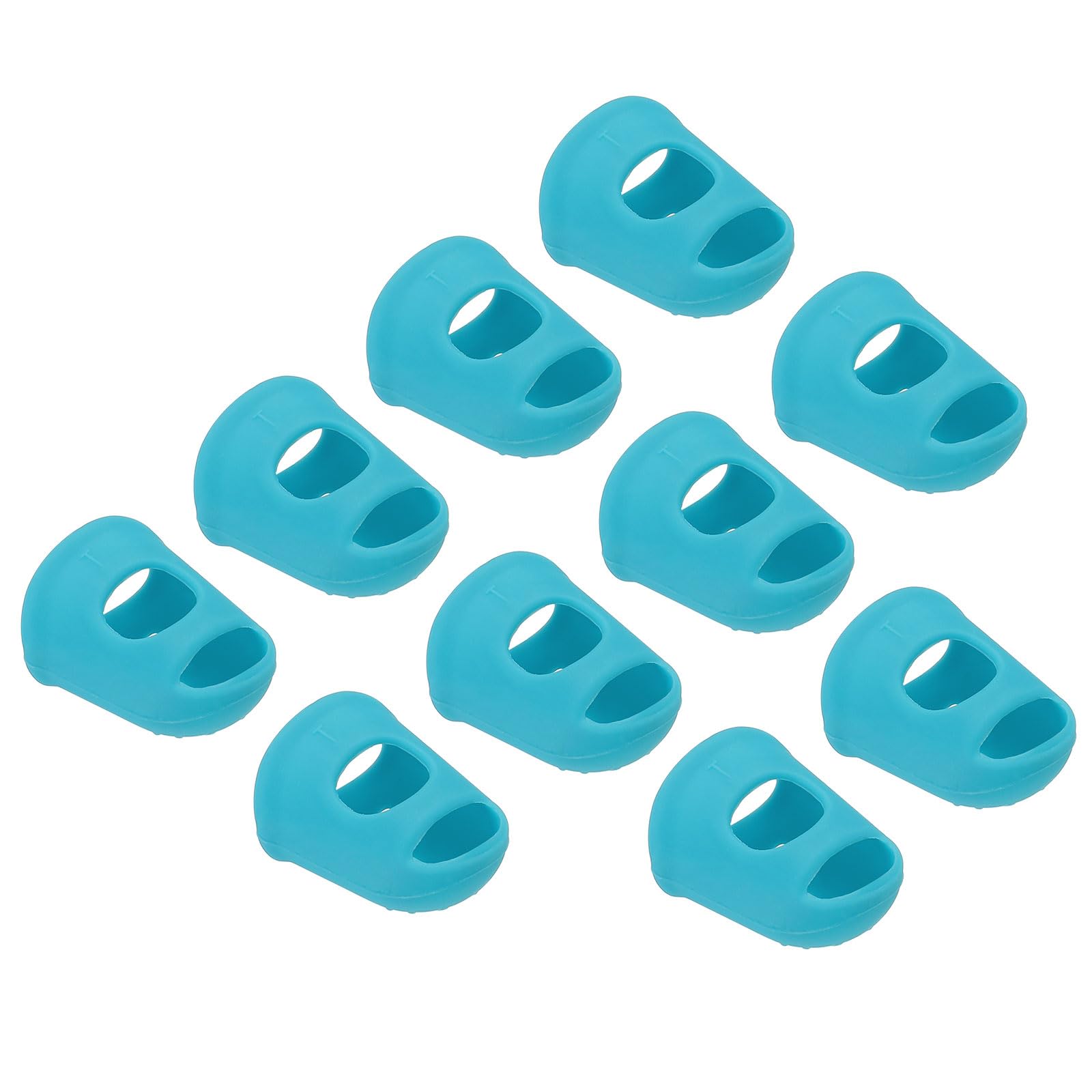 PATIKIL Finger Tips Anti Slip Fingertip Protector, 10 Pack 25mm Silicone Finger Guard for Paper Sorting Sewing Guitar Playing, Light Blue S Size