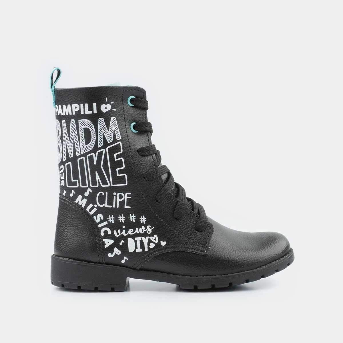 bota pampili ivy preto