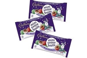 CADBURY Mini Snowballs Milk Chocolate Candy with Crisp Sugar Shell, Christmas Theme, 9 oz, 3 Bags