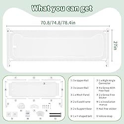melafa365 Bed Rail for Toddlers, Upgrade Height