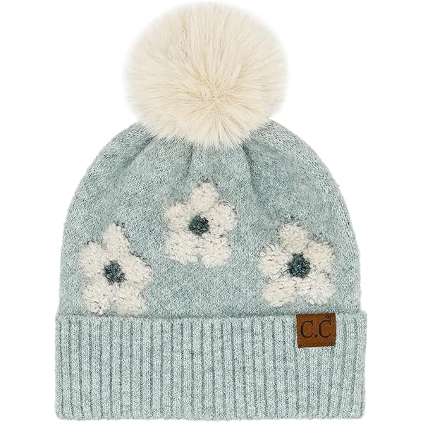 Barefoot Dreams x Disney Hat Beanie Frozen Heathered Ice Blue Slouchy Pom Pom Barefoot Dreams x Disney Hat Beanie Frozen Heathered Ice  main image 2