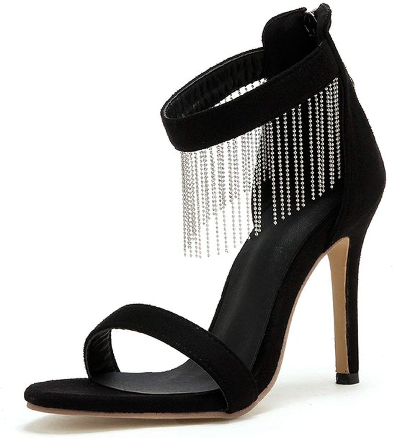 simple black strap heels