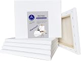 Genixart White Blank Stretched Canvas 20x25cm 6 Pack Primed Professional Artist view 2