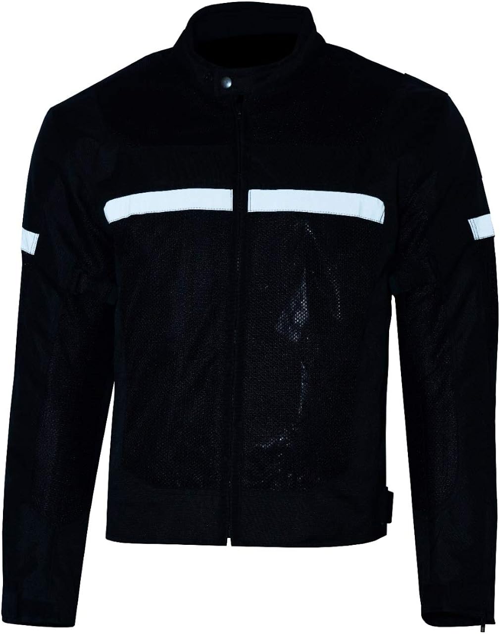 Dealer Leather Mens Reflective Mesh Riding Jacket with