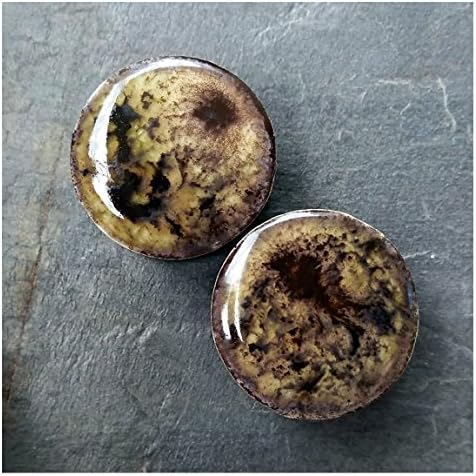 Pair - Granada Glass Ear Plugs Organic Handmade double-flared gauges ceramic Essential Oil Diffusers (18mm 11/16in)