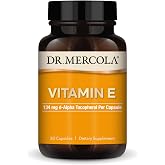 Dr. Mercola Vitamin E, 134 mg Per Capsule, 30 Capsules (30 Servings) | Supports Healthy Skin and Antioxidant Status, Sunflower-Sourced Vitamin E, Non-GMO, Gluten-Free, and Soy-Free