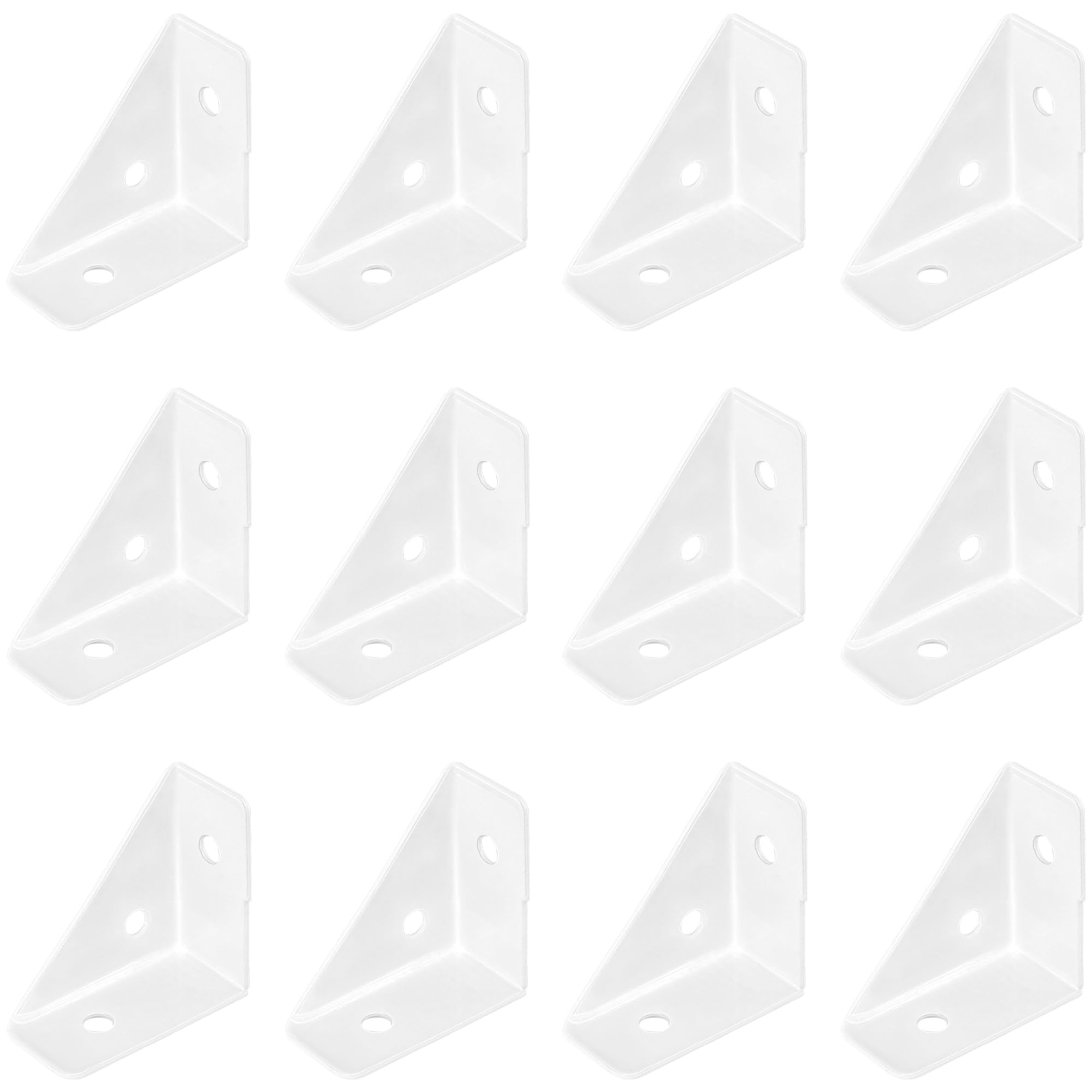 12 PCS Triangle Corner Brackets,Angle Support for Furniture Fastening (White)