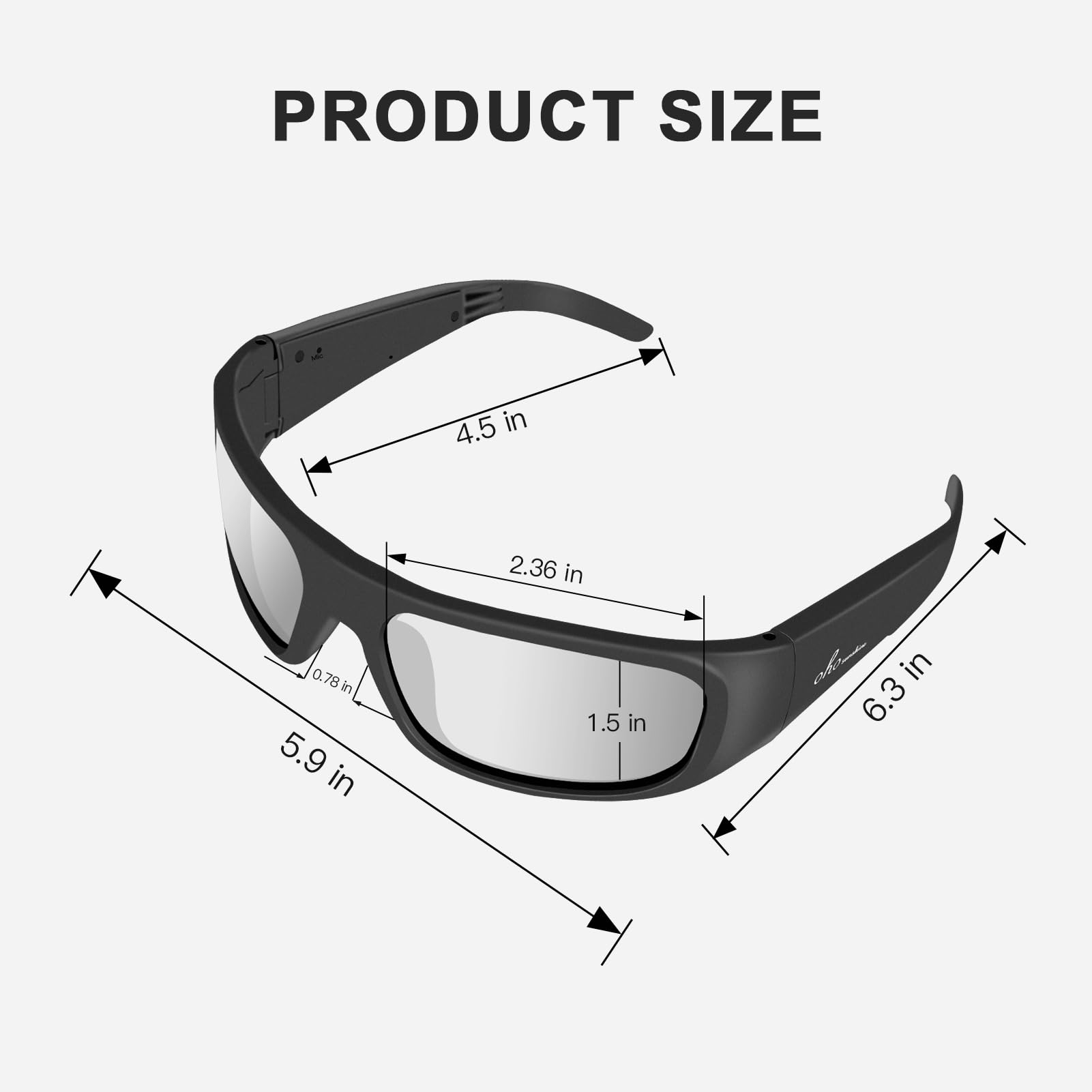 OhO Smart Glasses,Polarized Sunglasses with Bluetooth Speaker,Athletic/Outdoor UV Protection and Voice Control,Unisex(Transitional Lens)