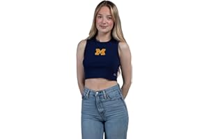 HYPE AND VICE Cut-Off Tank Top for Women – University-Themed Fitted Cropped Tank, College Tops for Game Day & Tailgate