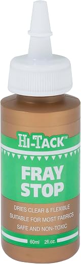 Hi-Tack Fray Stop Glue 60ml Clear Flexible Fabric Adhesive