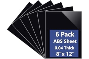 POLVTOR 6 Pack Black ABS Plastic Sheets 8x12x 0.04In Flexible High Tensile Acrylic Sheets,ABS Plastic Sheet Hard Plastic Sheet for DIY Materials Handicrafts Home Decoration