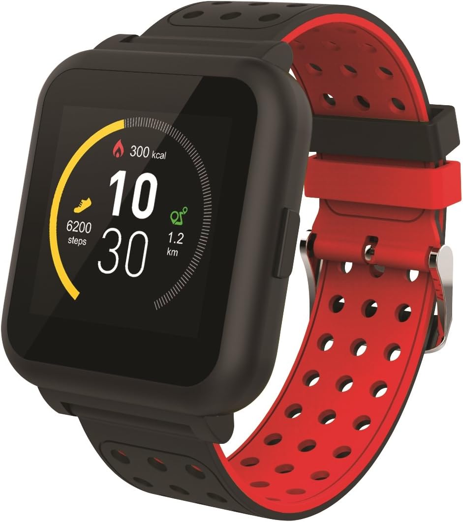 Muvit I/O MIOSMW009 Reloj de Actividad y Sueño, Negro y Rojo, M ...