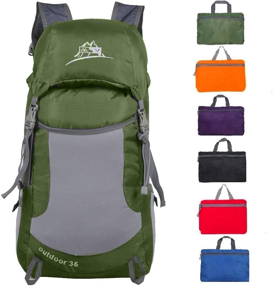 LUISPORT Foldable Backpack, 35L Waterproof Packable Hiking Backpack, Durable Hike Backpack Camping Backpack Camp Backpack