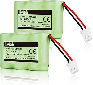 iMah BT17333 BT27333 3.6V Cordless Phone Battery Compatible with VTech BT163345 BT263345 CS2111 CS5113 CS5121 AT&T 89-1332-00-00 Sanyo CLT3500 Radio Shack 23-956 43-3215