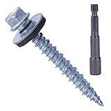 BHTOP Metal Roofing Screws 10 x 2 inch, Hex Head