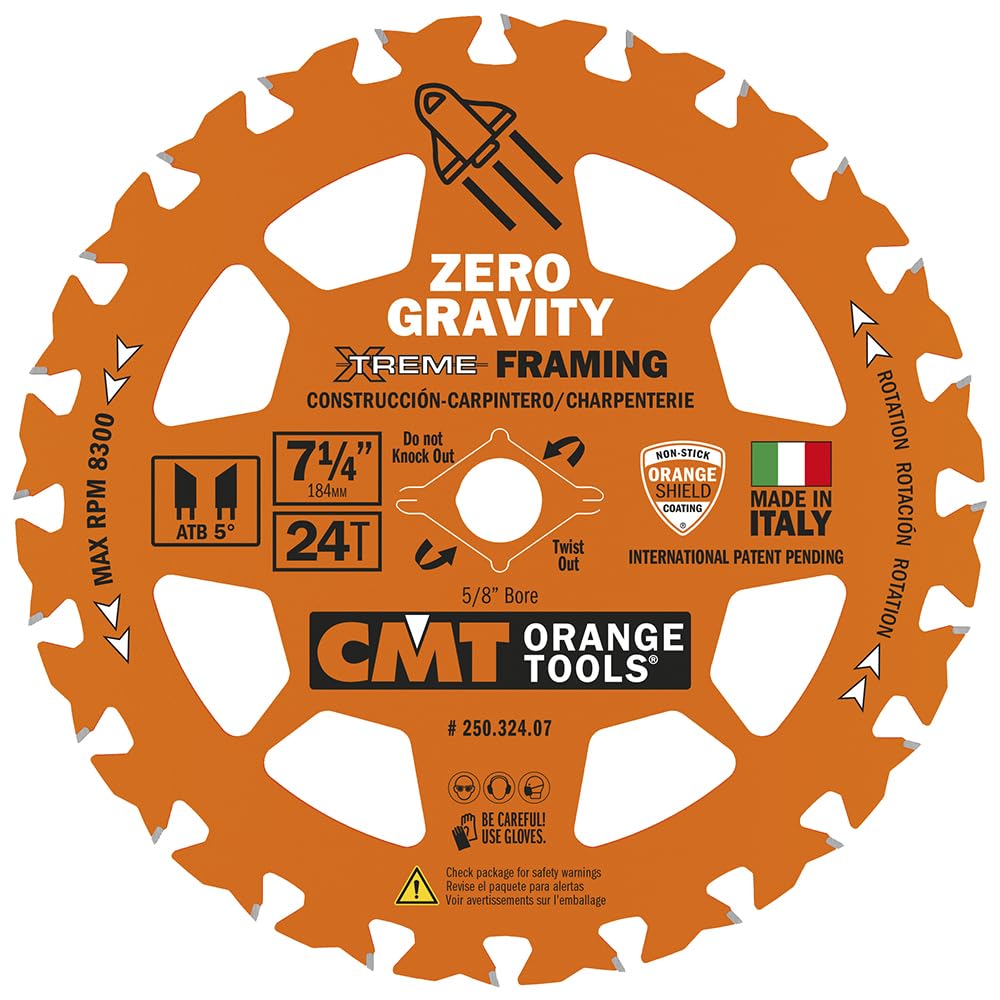 Photo 1 of CMT Orange Tool 250.324.07-X10 FRAMING Zero Gravity 7-1/4”x5/8”, 10 Pack