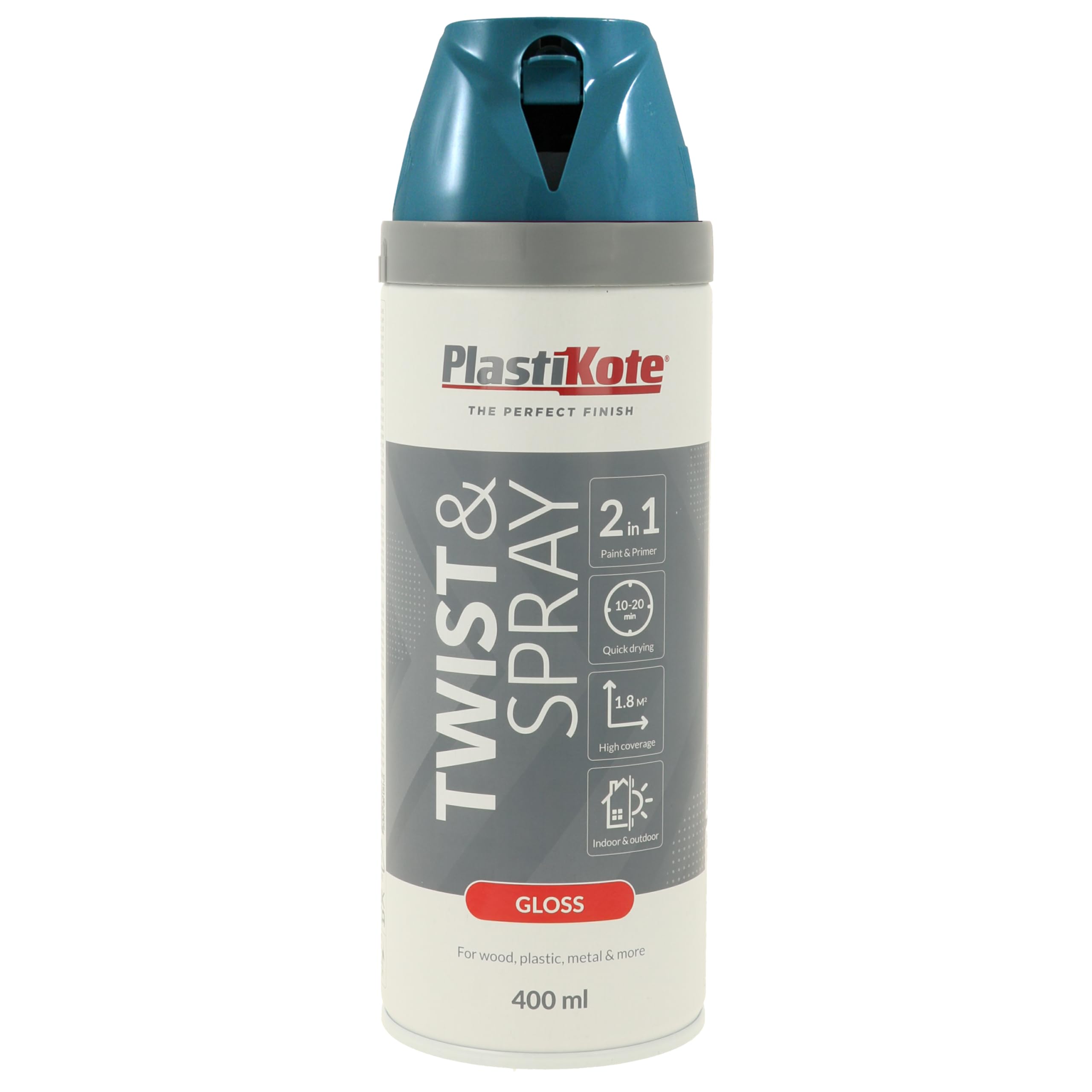 Plasti-kote 21118 400ml Premium Spray Paint Gloss - Mediterranian Blue