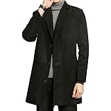 Zhiyuanan Men's Casual Coats Slim Fit Double Breasted Long Sleeve Warm Overcoats Fashion Lapel Long Trench Coat Outerwear