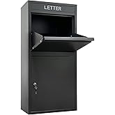 Feliluke Package Delivery Boxes for Outside, Extra Large Capacity Modern Mailbox, Outdoor Freestanding Porch Box for Package (Black)