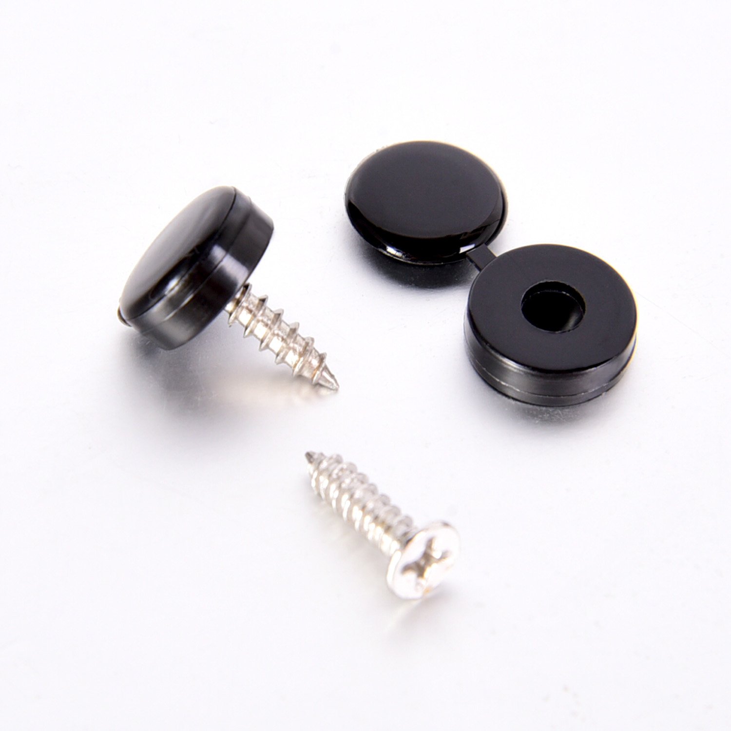 60 Pieces Black Screw Covers Plastic Screw Caps with Storage Box for