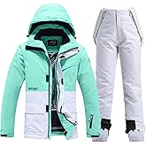 WOWULOVELY Women's Winter Skisuit Waterproof Windproof Ski Jacket and Pants Insulated Snowsuit Snowboarding Coat