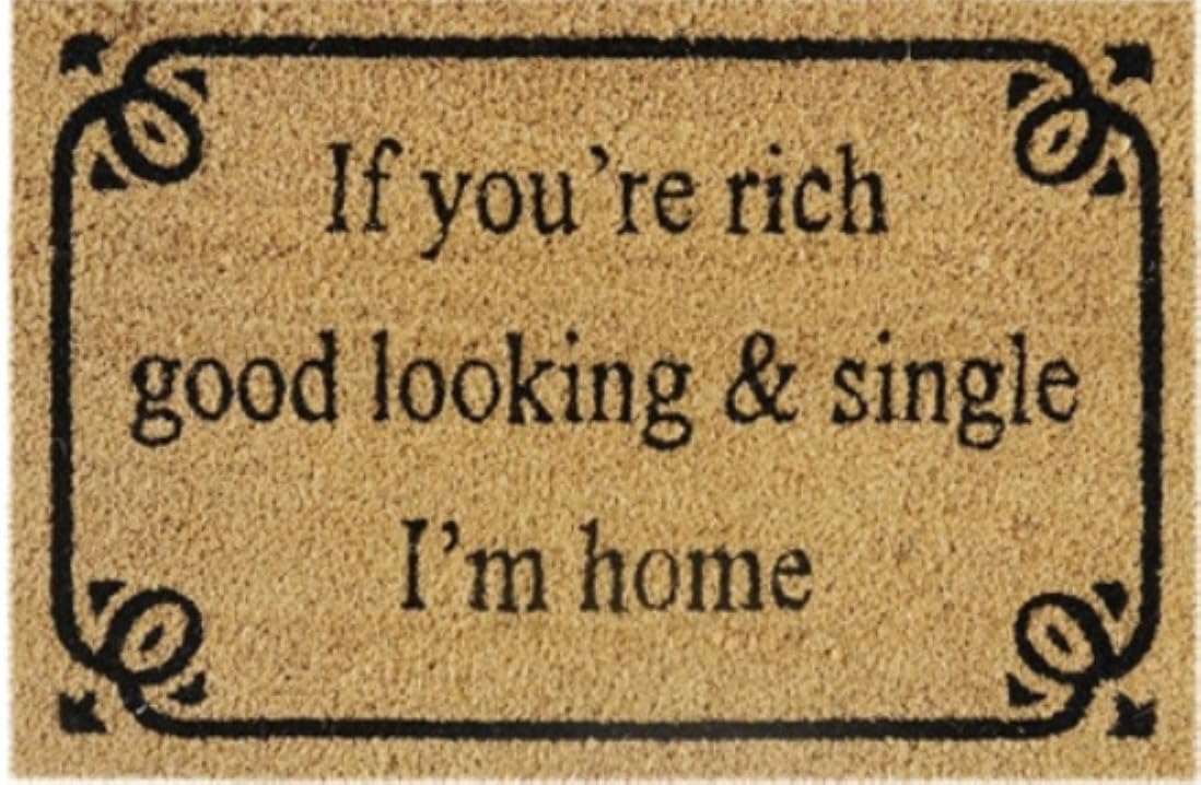 Cost Wise Natural Coir 60cm x 40cm heavy duty doormats with rubber base with funny message (good looking)