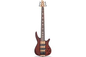 Leo Jaymz Solid Body 6-String Bass Guitar, Solid ASH Body with Maple and Sapele Neck, Laurel Fingerboard, Dual Humbucker Pickups, 34-Inch Scale, 24 Stainless Steel Frets for Studio & Live Performance
