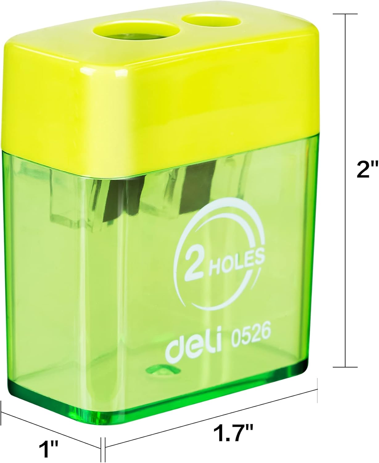 Deli Manual Pencil Sharpener with Lid, Pencil Sharpener Handheld, 2 Holes for Standard and Jumbo Pencils, Perfect for Kids, Random Color : Office Products