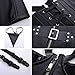 Lkous Women's Pu Leather Halter Shoulder Straps Open Bust Corset Vest Waistcoat Top
