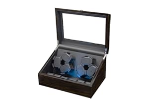 ZOEJOE Automatic Watch Winder Box, 6+6 Slot Watch Winders for Automatic Watches Display, Flexible Watch Pillow Fit Men's and Women's Watch Storage, 4 Modes and USB Cable Power Supply, Piano Lacquer Finish