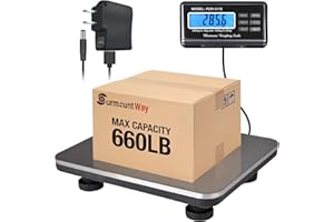 SurmountWay Shipping Scale 660lbs LCD Digital Platform Heavy Duty Portable Stainless Platform for Postal Shipping Scale Indus
