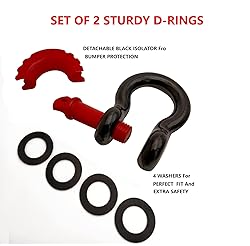 HOUERT D-Ring Shackle 3/4" 2 Pack Clevis Shackles
