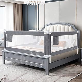 YIKANWEN Bettgitter, 200cm Bettschutzgitter Kinderbettgitter Babybettgitter,passend für Kinderbetten, Elternbetten und Alle Matratzen Massivholzbetten